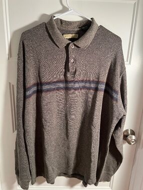 Natural Life ribbed knit long-sleeve polo sweater